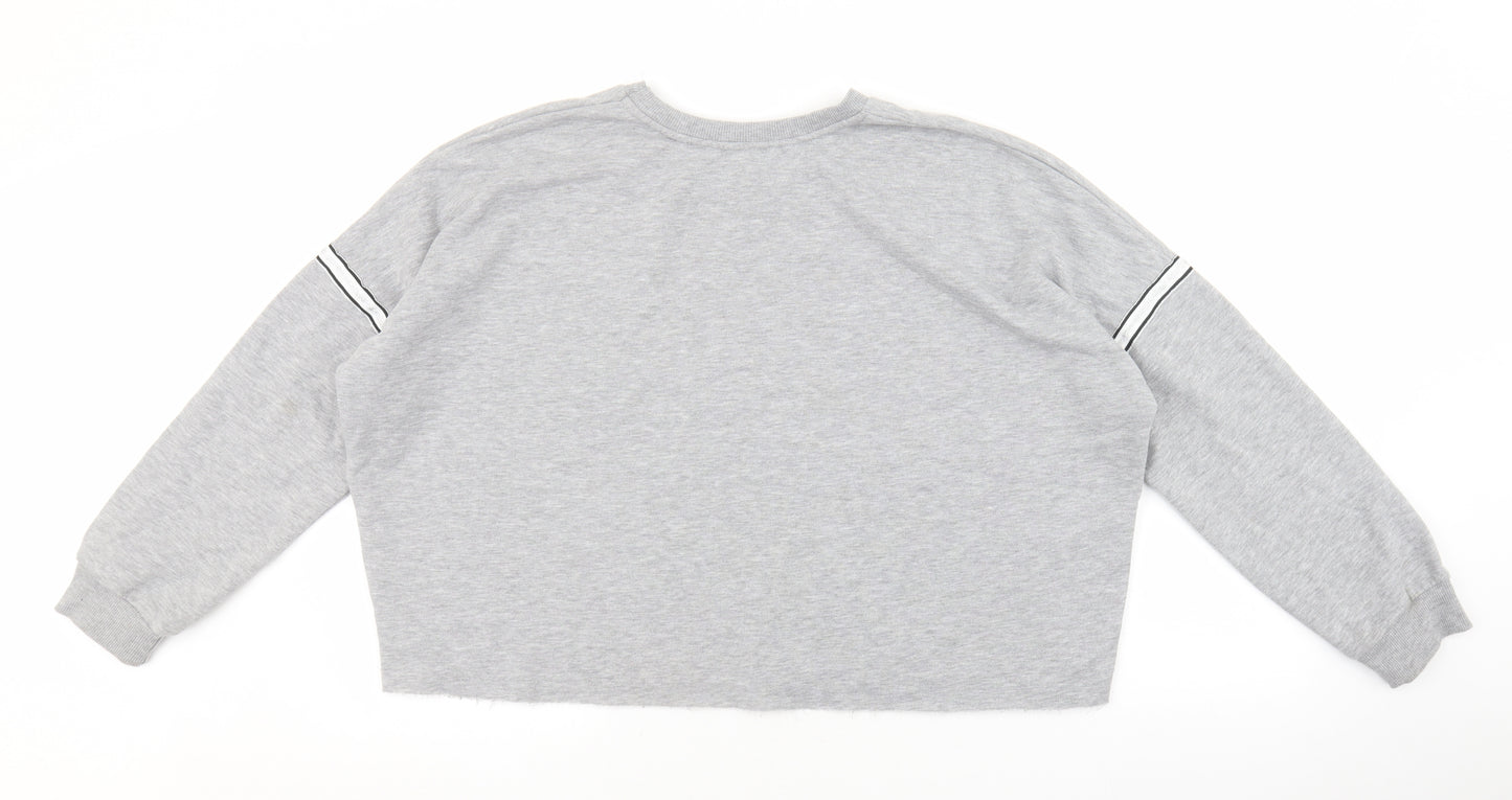 Primark Womens Grey Polyester Pullover Sweatshirt Size M - Paris, Glitter