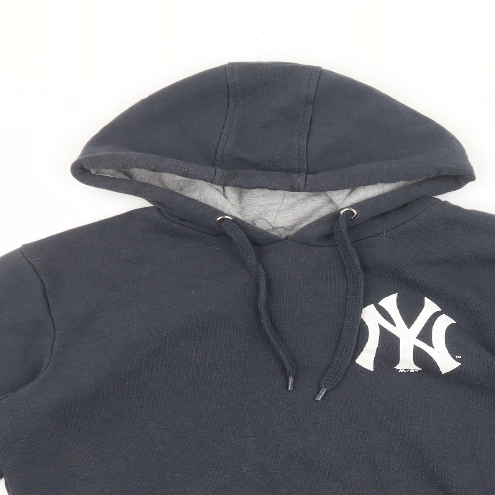 Majestic Mens Blue Polyester Pullover Hoodie Size S - New York