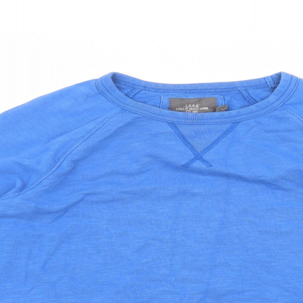 H&M Mens Blue Cotton Pullover Sweatshirt Size S