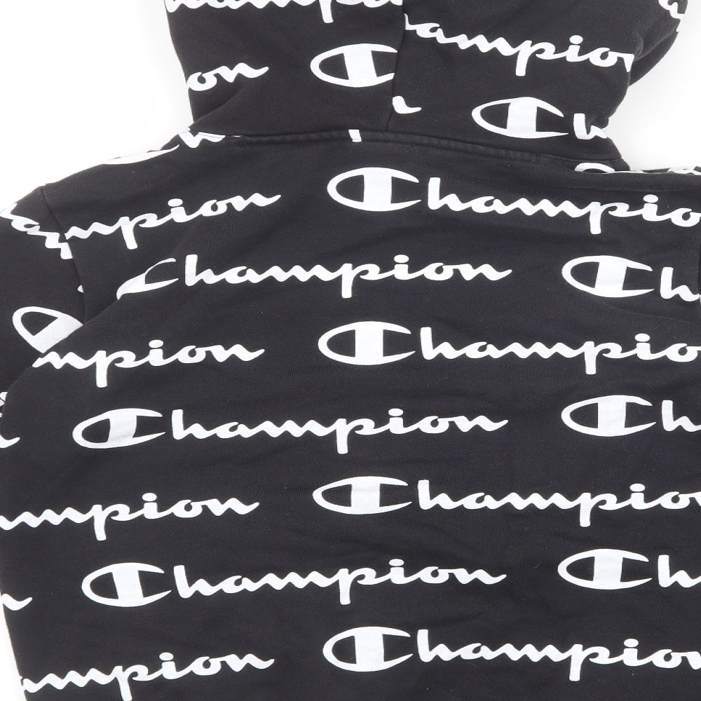 Champion Mens Black Cotton Pullover Hoodie Size M