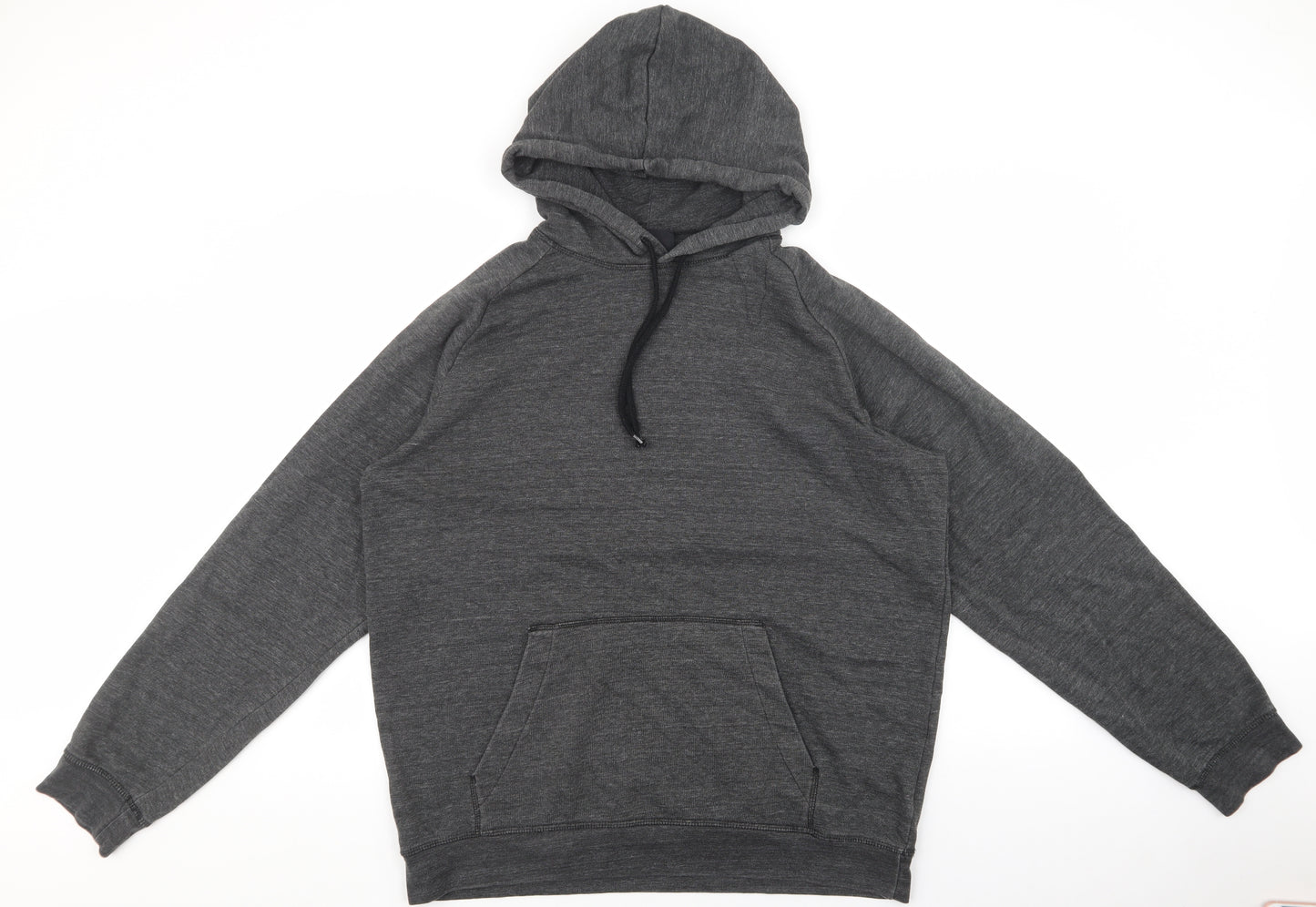 H&M Mens Grey Cotton Pullover Hoodie Size L
