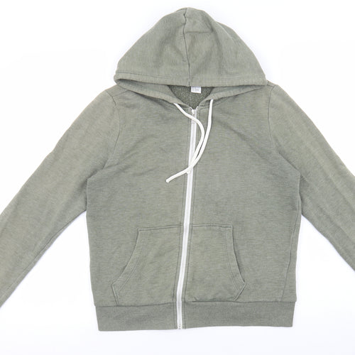 Divided by H&M Womens Green Cotton Full Zip Sweatshirt Size S Zip