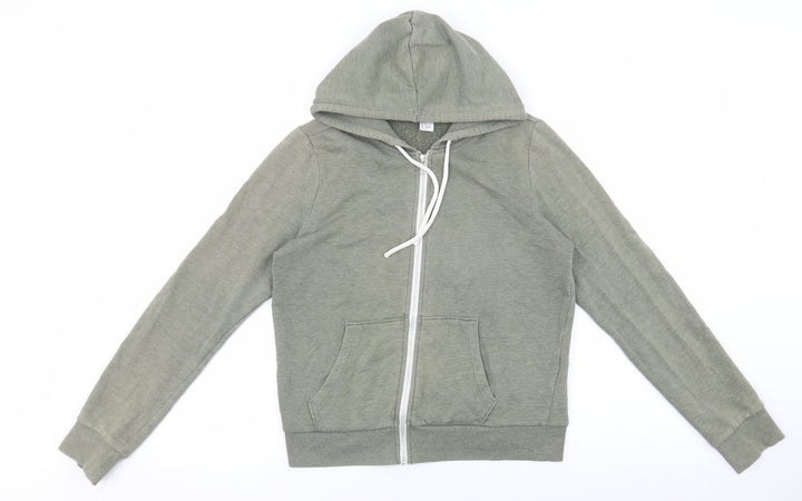 Divided by H&M Womens Green Cotton Full Zip Sweatshirt Size S Zip