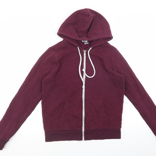 Divided by H&M Womens Red Cotton Full Zip Hoodie Size S Zip