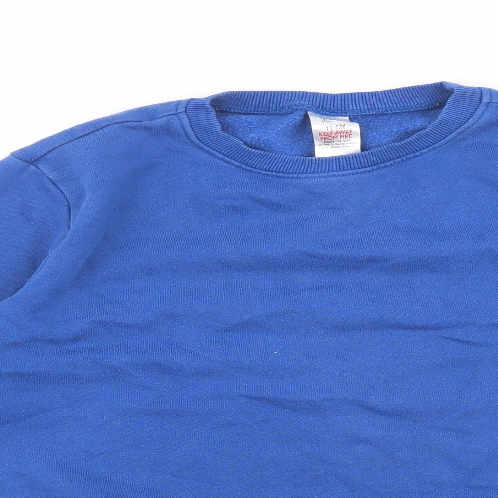 F&F Boys Blue Cotton Pullover Sweatshirt Size 11-12 Years