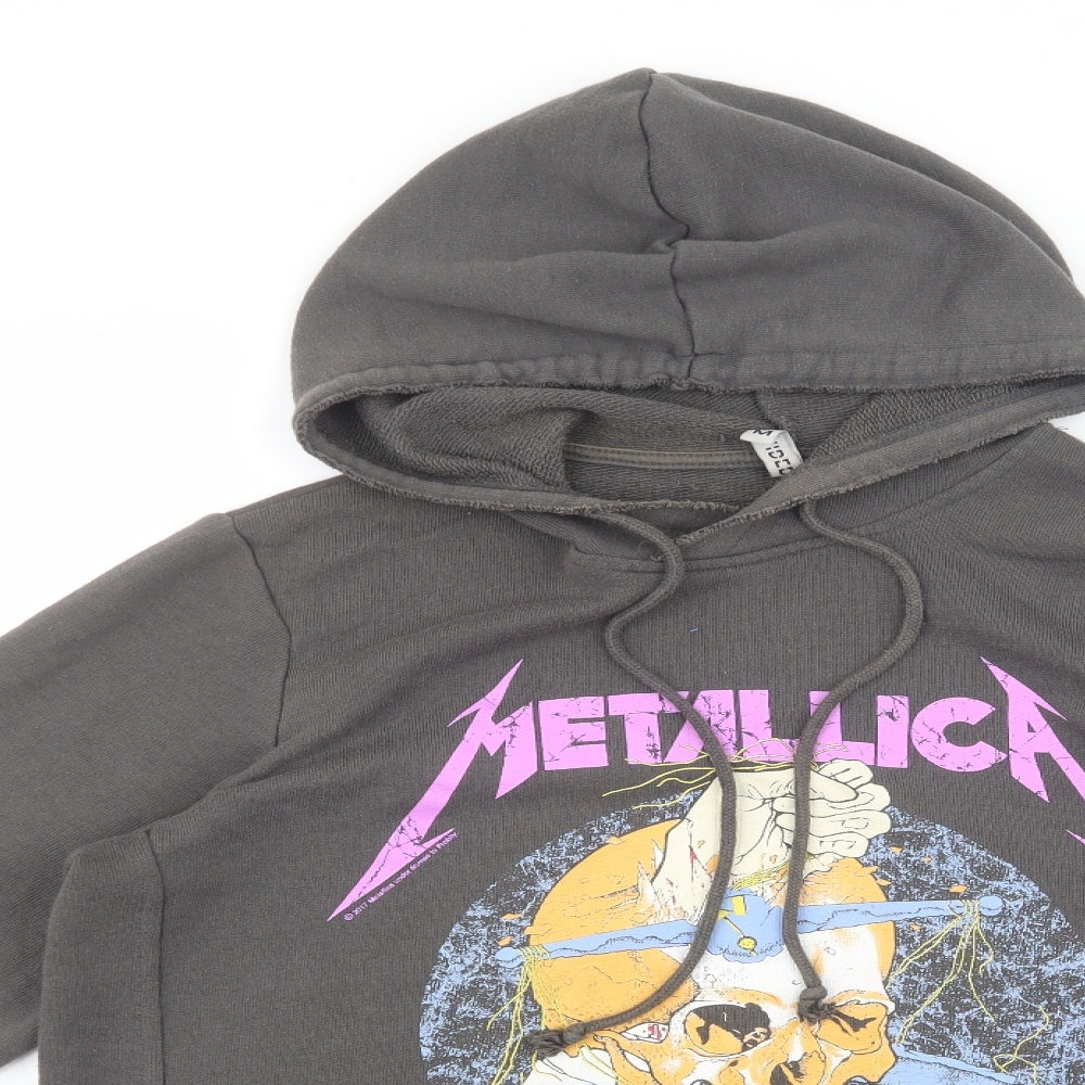 Divided by H&M Womens Grey Cotton Pullover Hoodie Size M Pullover - Metallica