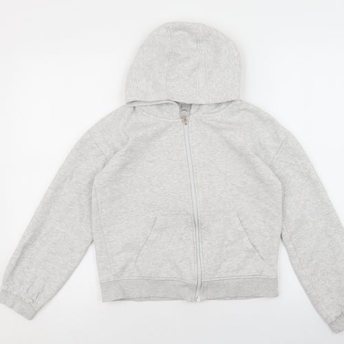 I Love Girls Wear Girls Grey Cotton Full Zip Hoodie Size 11 Years
