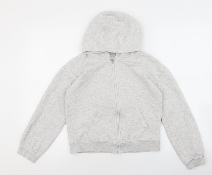 I Love Girls Wear Girls Grey Cotton Full Zip Hoodie Size 11 Years