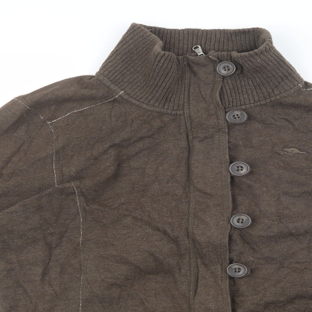 Roots 73 Athletics Mens Brown Jacket Coatigan Size L Button