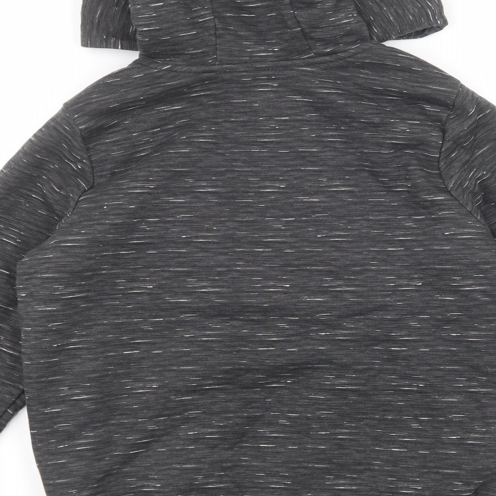 Alive Boys Grey Geometric Polyester Full Zip Hoodie Size 14 Years Zip