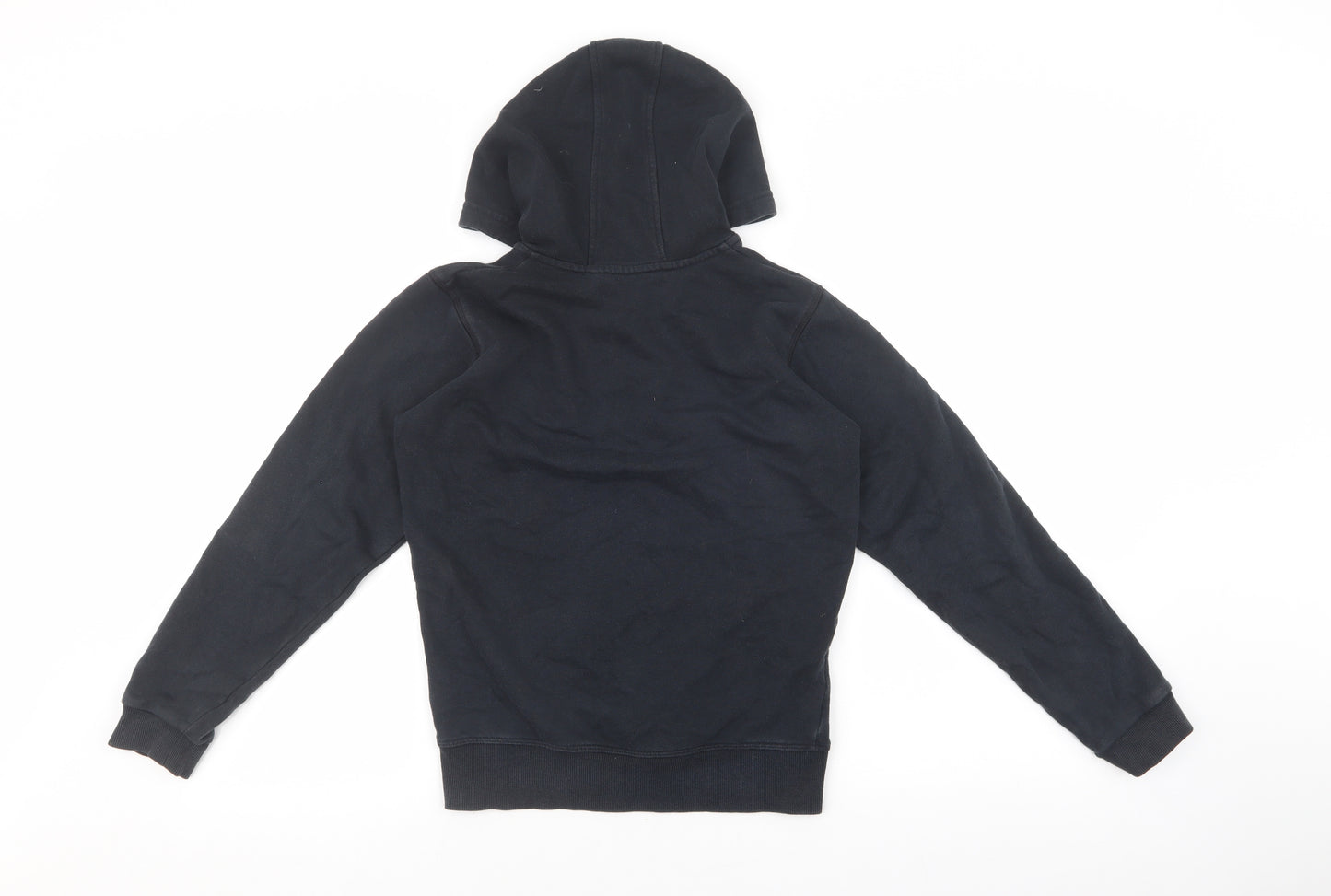 Marks and Spencer Boys Black Cotton Full Zip Hoodie Size 10-11 Years Zip