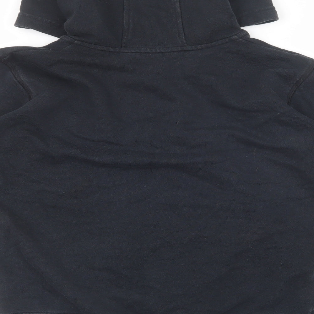 Marks and Spencer Boys Black Cotton Full Zip Hoodie Size 10-11 Years Zip