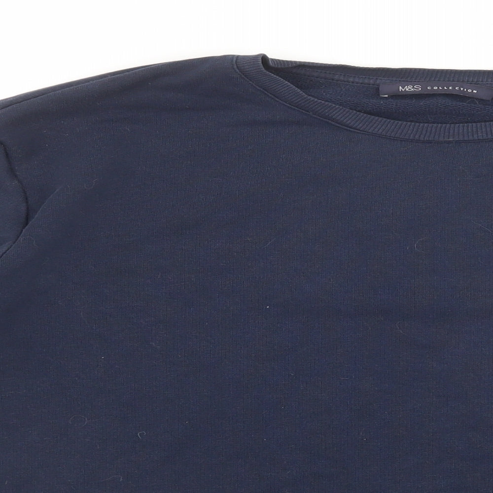 Marks and Spencer Womens Blue Cotton Pullover Sweatshirt Size 14