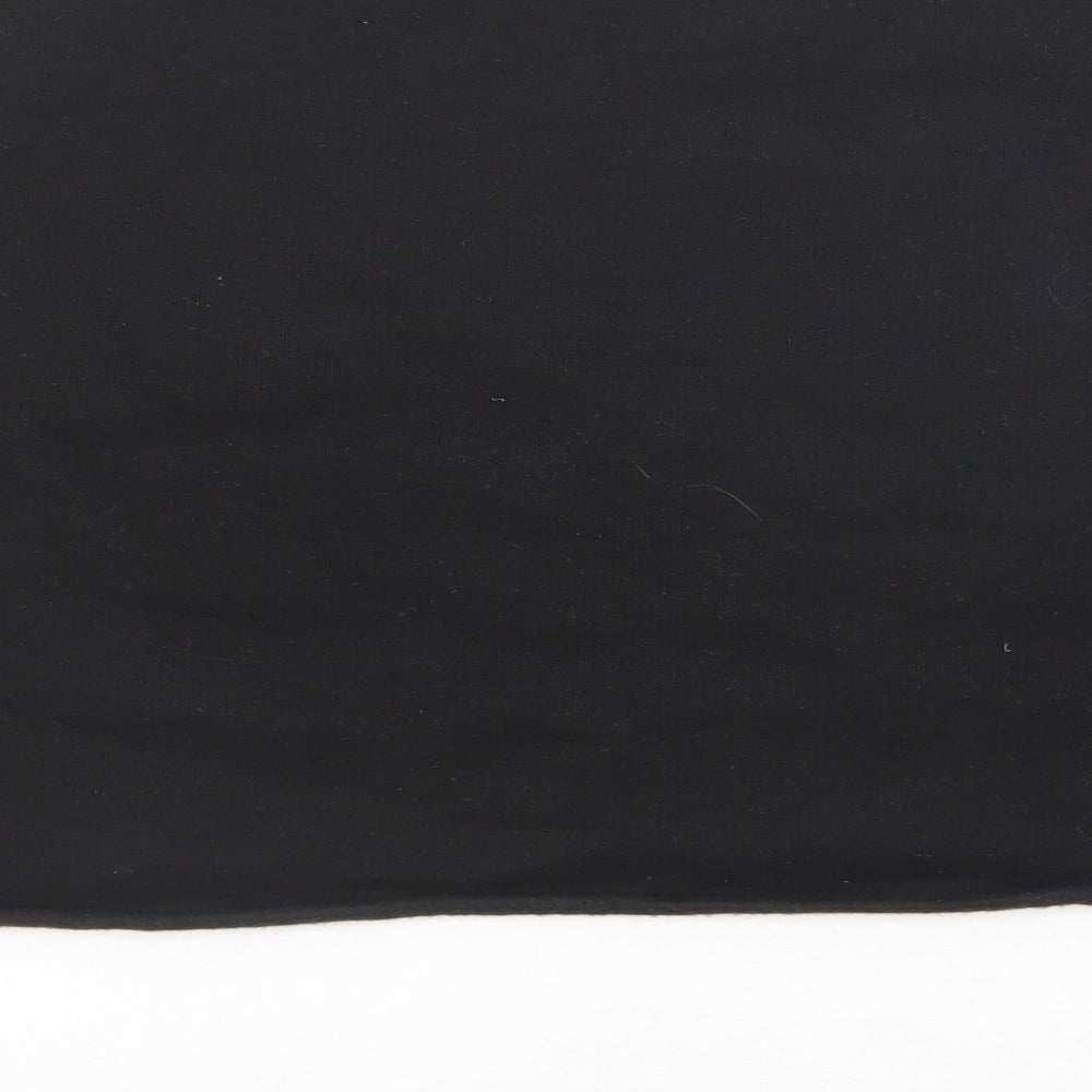 Missguided Womens Black Cotton Pullover Sweatshirt Size L - Cropped Jumper