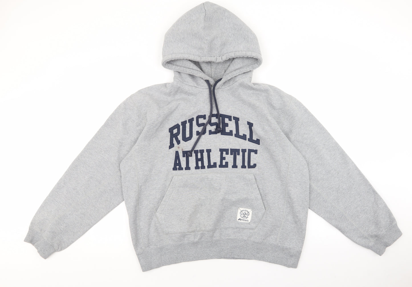 Russell Athletic Mens Grey Cotton Pullover Hoodie Size L