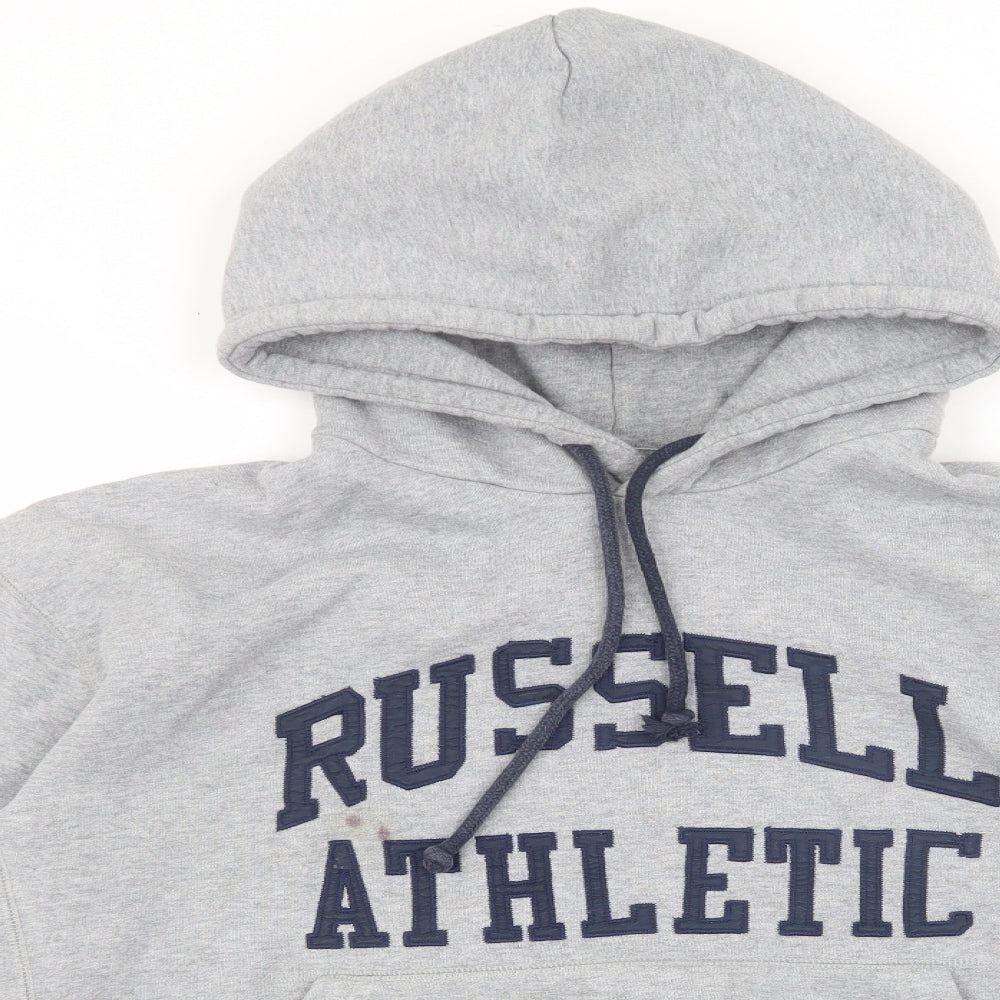 Russell Athletic Mens Grey Cotton Pullover Hoodie Size L
