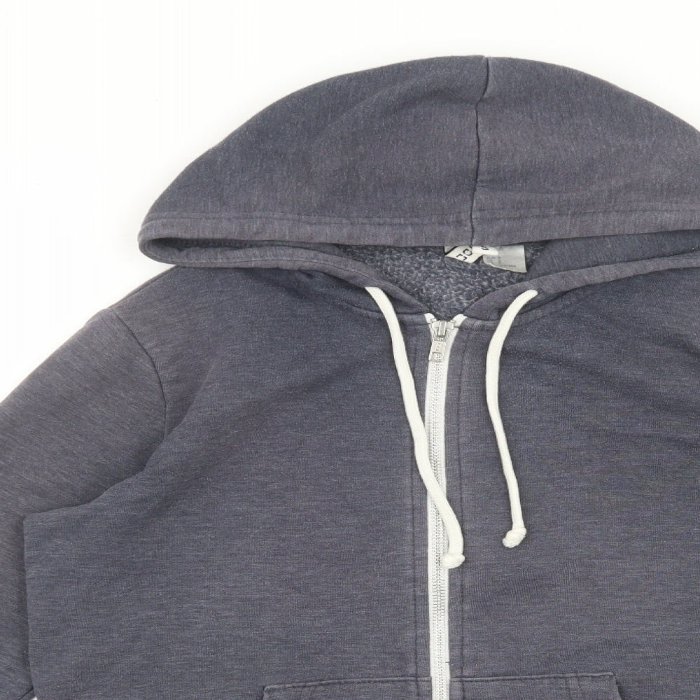 Divided by H&M Womens Blue Cotton Full Zip Hoodie Size S Zip