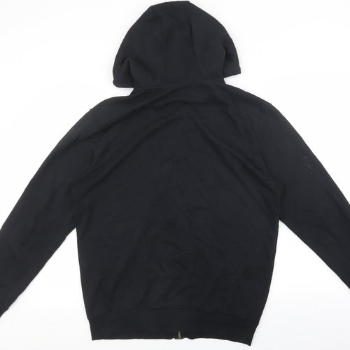 F&F Mens Black Cotton Full Zip Hoodie Size L