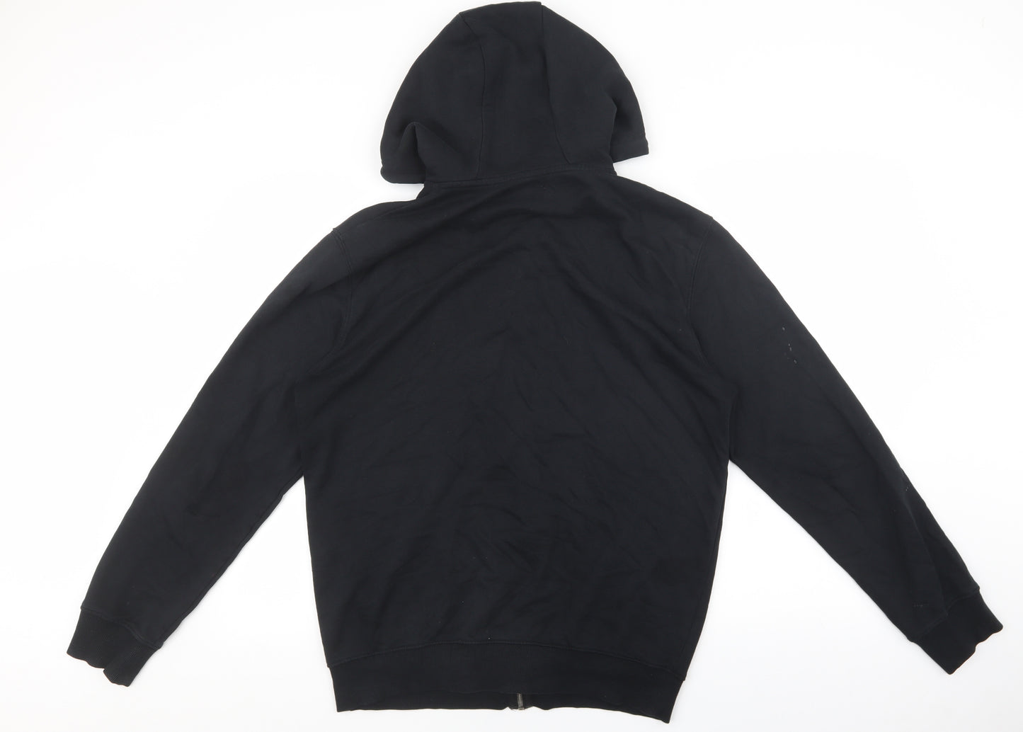 F&F Mens Black Cotton Full Zip Hoodie Size L