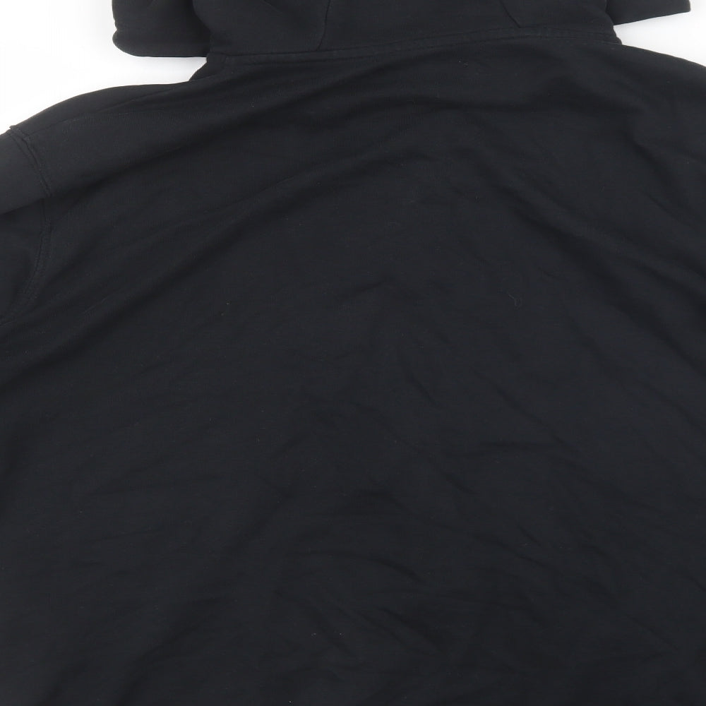 F&F Mens Black Cotton Full Zip Hoodie Size L