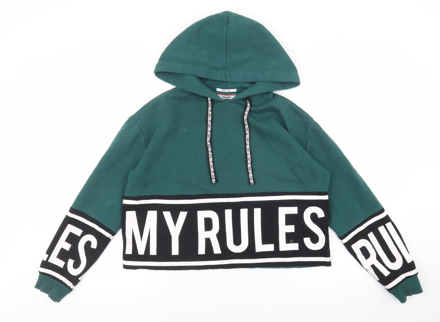 Jennyfer Womens Green Cotton Pullover Sweatshirt Size XS Pullover - My Rules