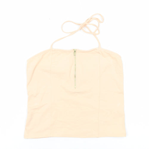 Kimchi Blue Womens Beige Cotton Cropped Tank Size M Halter