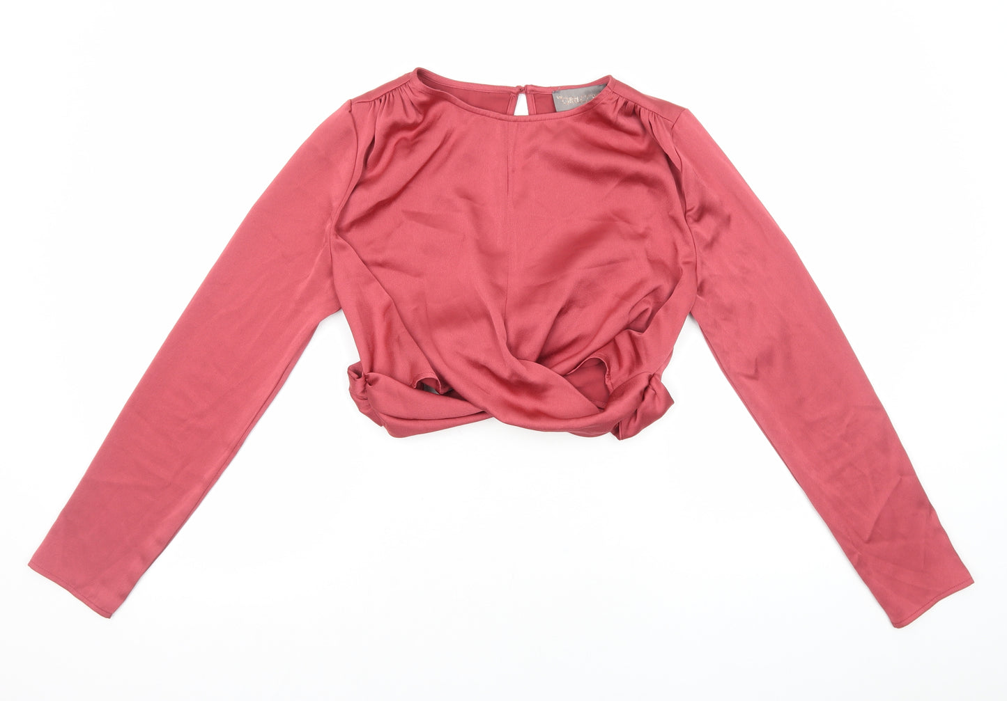 The Girlcode Womens Red Polyester Cropped T-Shirt Size 10 Round Neck - Tie Waist