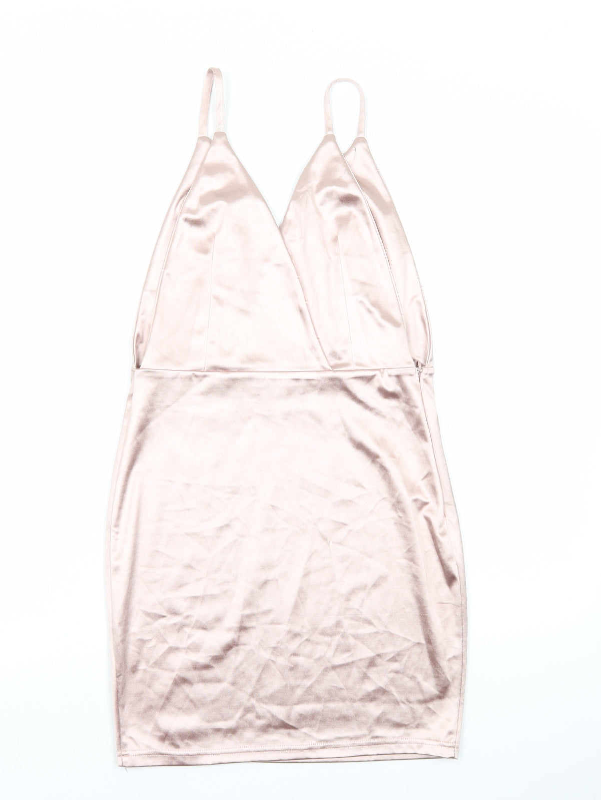 Saint Genies Womens Pink Polyester Bodycon Size 12 V-Neck Zip