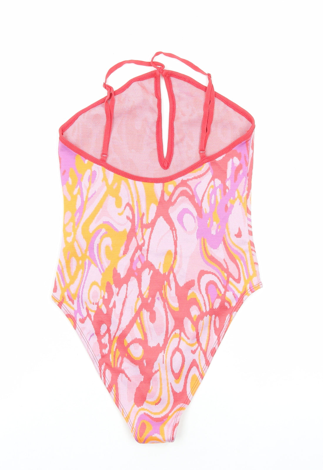 Zara Womens Multicoloured Geometric Polyester Bodysuit One-Piece Size S Snap