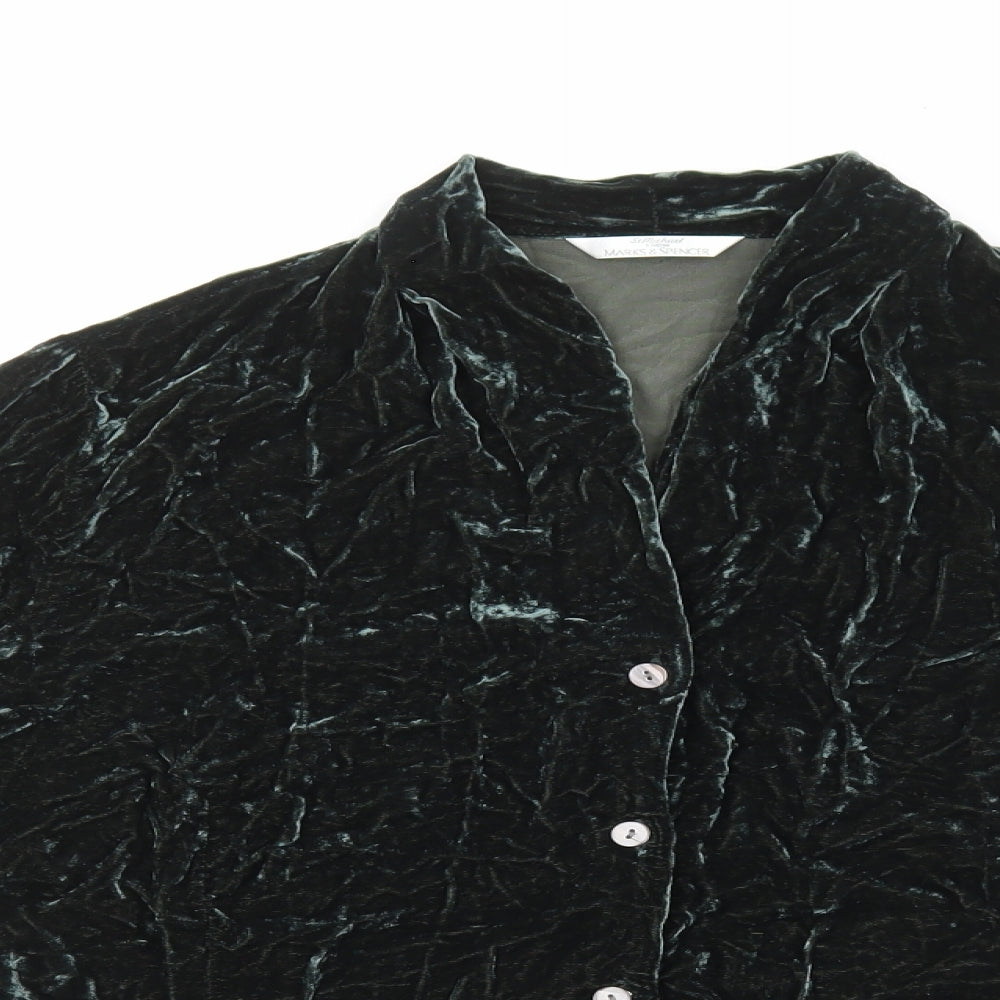 Marks and Spencer Womens Green Jacket Size 16 Button