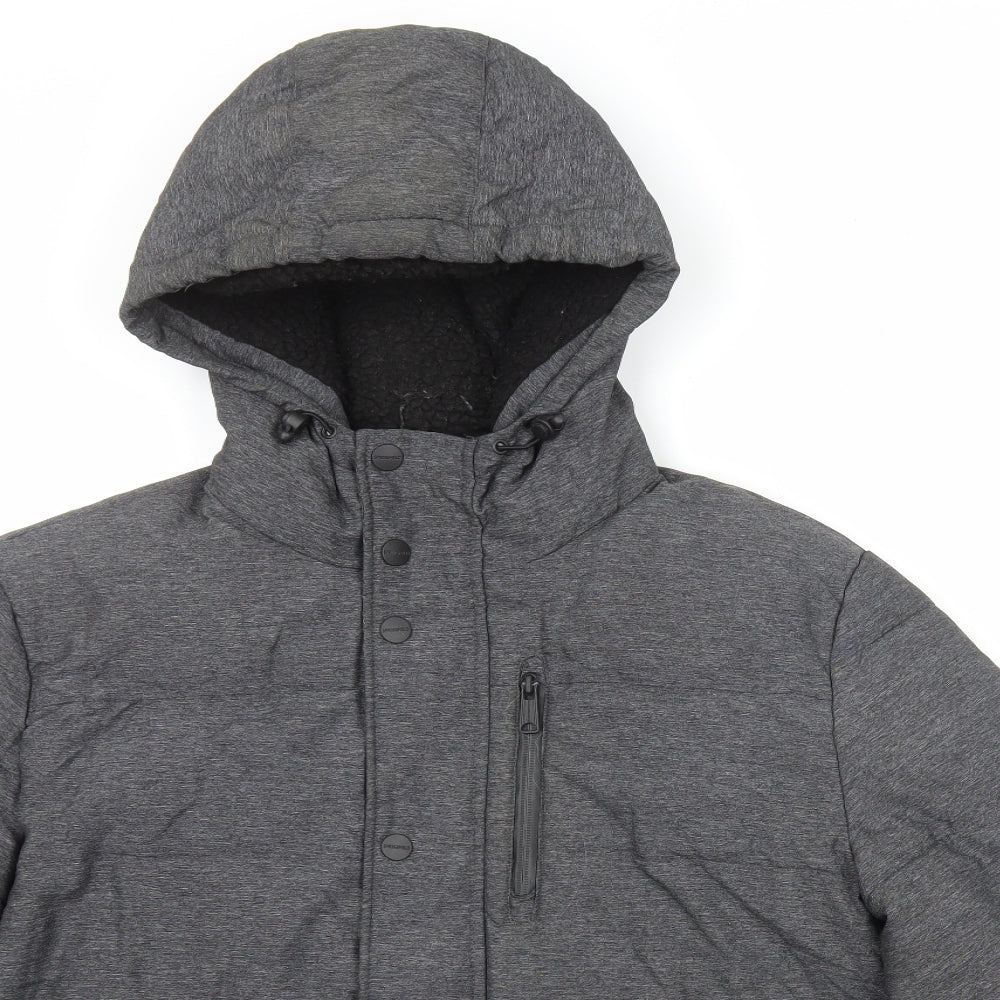 Springfield Mens Grey Puffer Jacket Coat Size L Zip