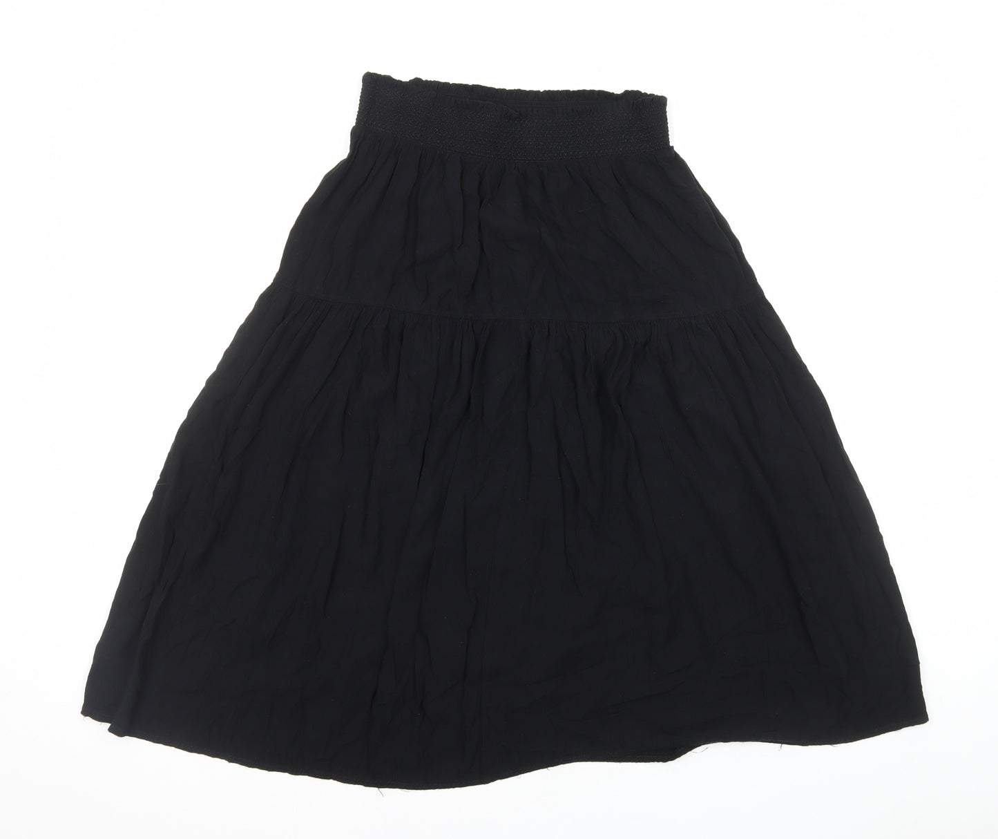 Marks and Spencer Womens Black Viscose Flare Skirt Size 12