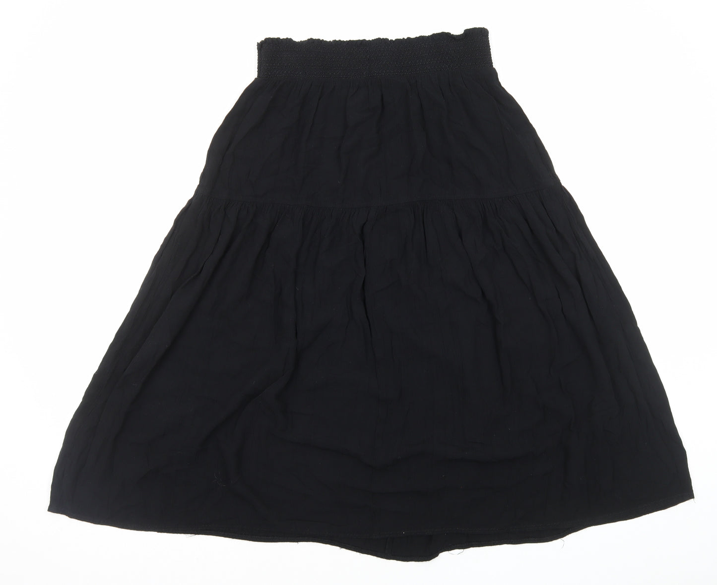Marks and Spencer Womens Black Viscose Flare Skirt Size 12