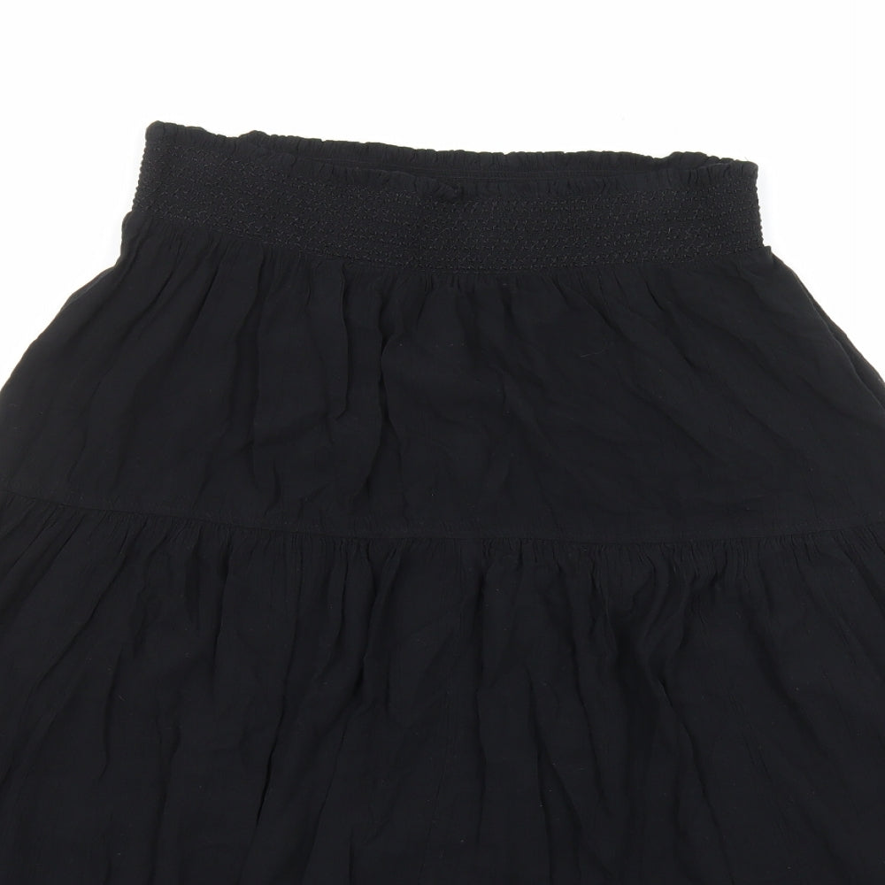 Marks and Spencer Womens Black Viscose Flare Skirt Size 12