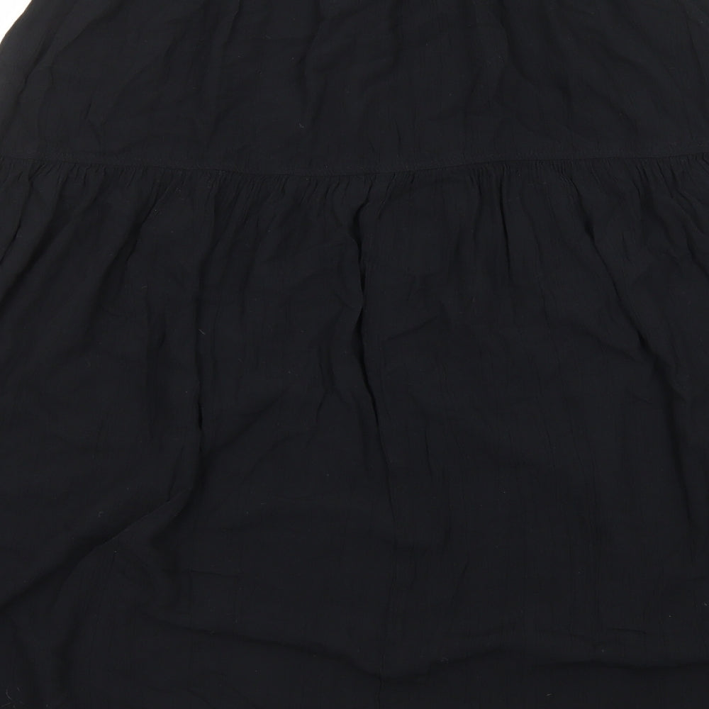 Marks and Spencer Womens Black Viscose Flare Skirt Size 12