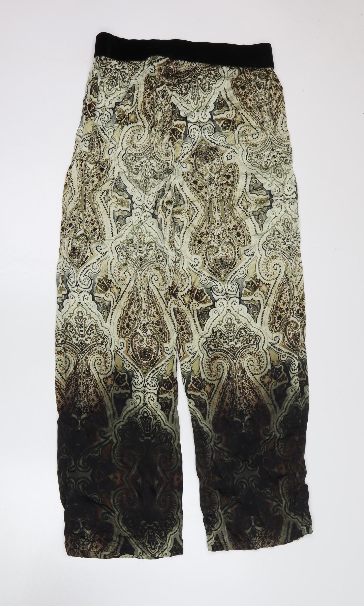 Godske Womens Multicoloured Geometric Viscose Trousers Size 12 L30 in Regular