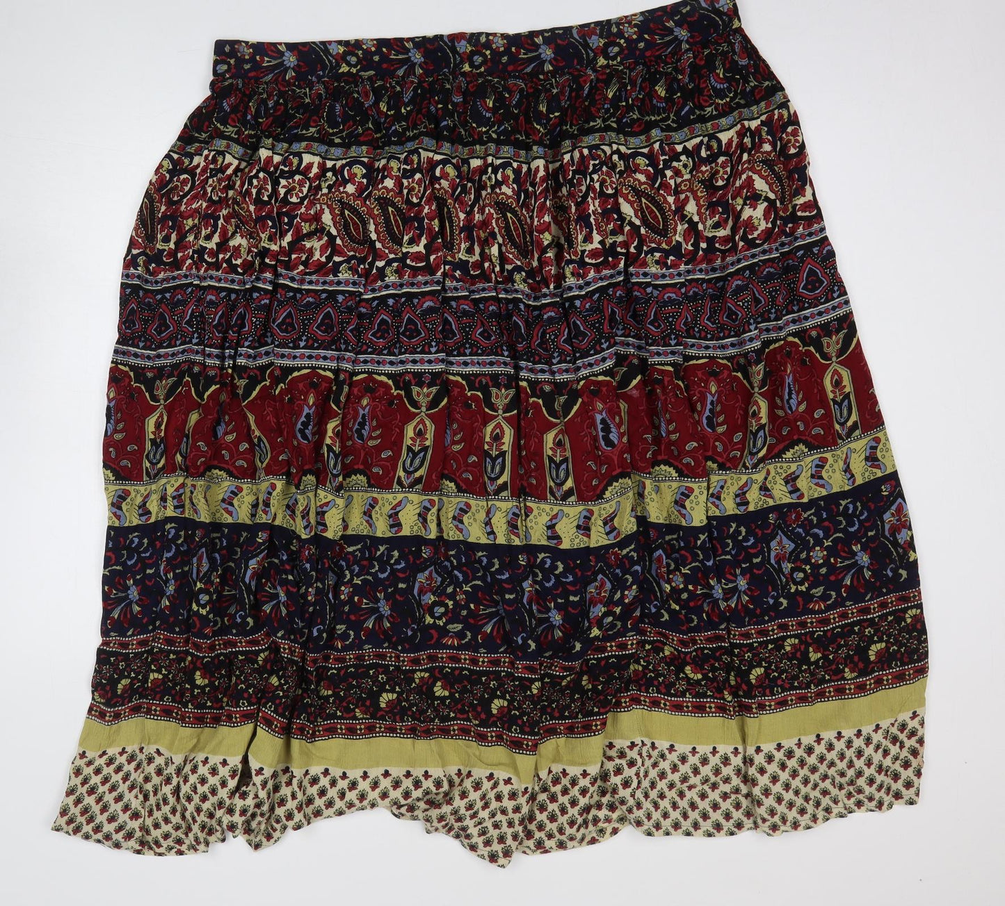 Sag Harbor Womens Multicoloured Geometric Rayon Flare Skirt Size L