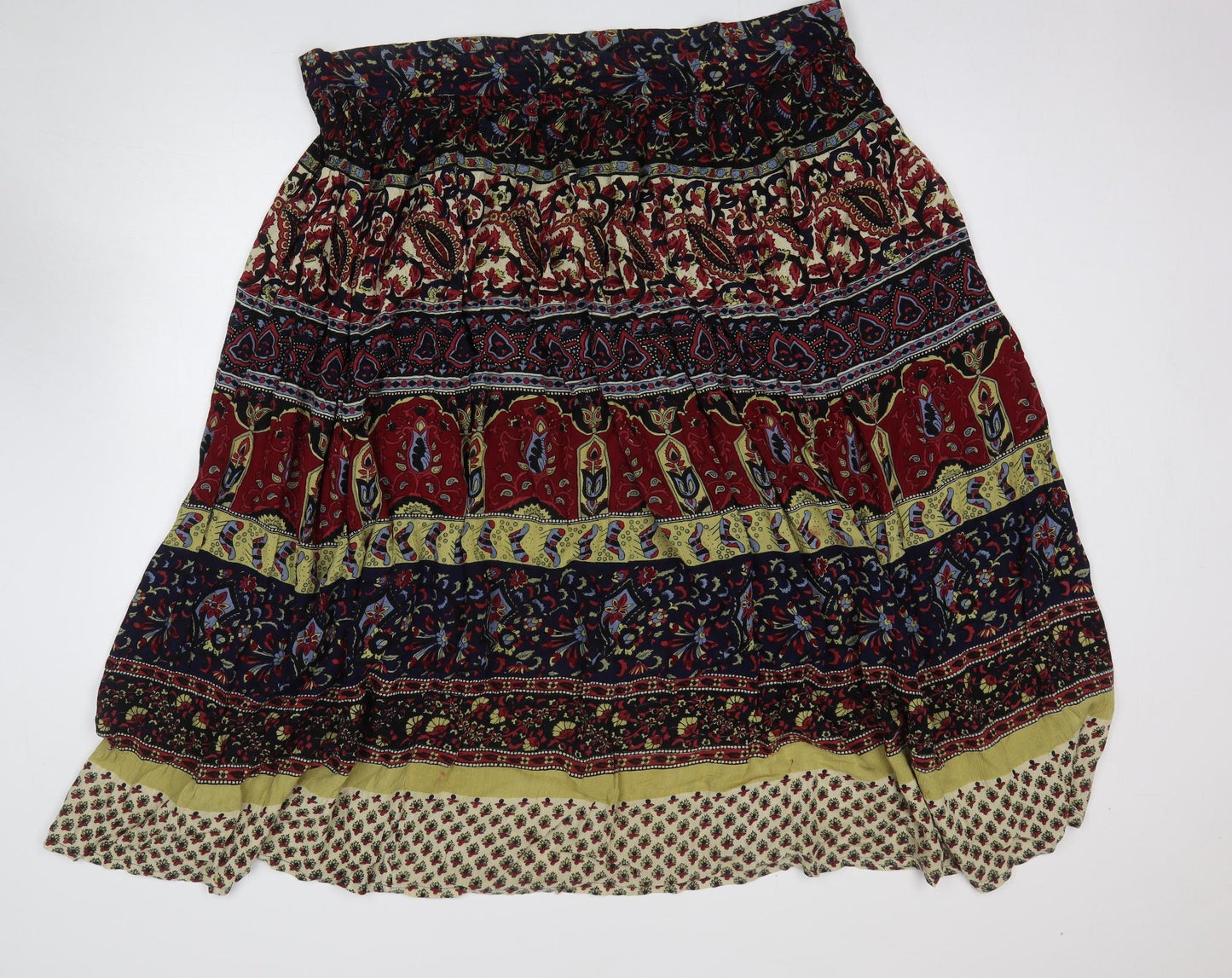Sag Harbor Womens Multicoloured Geometric Rayon Flare Skirt Size L