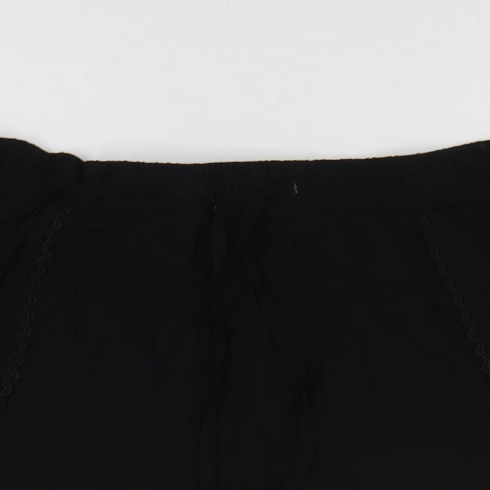 Primark Womens Black Viscose Hot Pants Shorts Size 14 L3 in Regular Drawstring