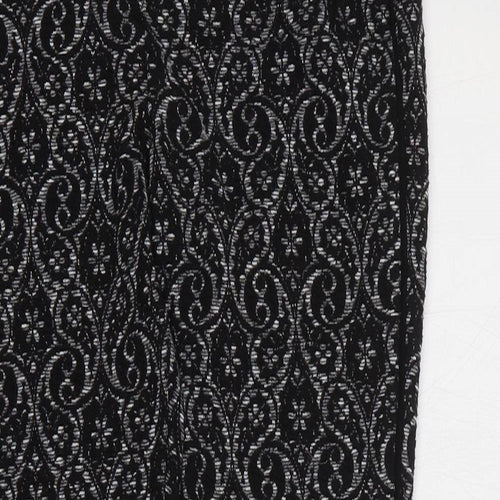 Preworn Womens Black Geometric Cotton Jegging Leggings Size 8 L24 in