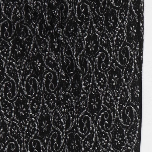 Preworn Womens Black Geometric Cotton Jegging Leggings Size 8 L24 in