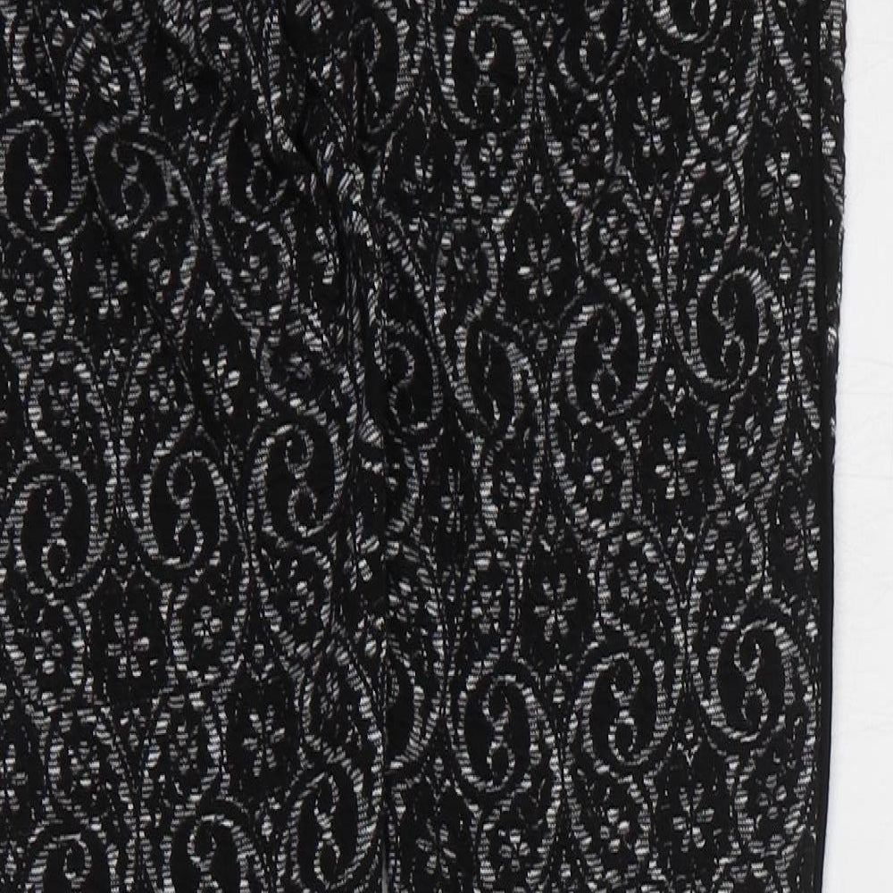 Preworn Womens Black Geometric Cotton Jegging Leggings Size 8 L24 in