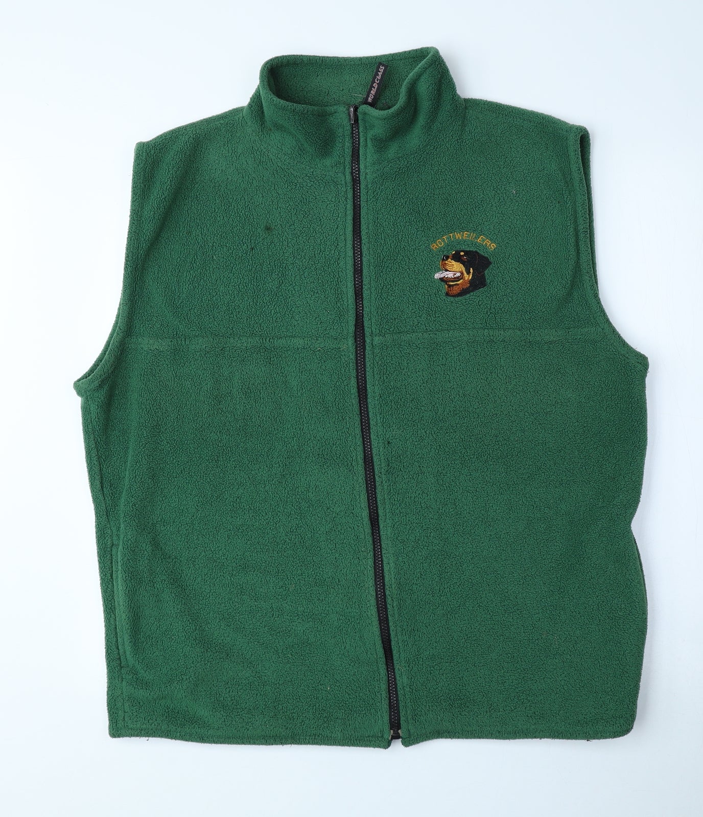 JERZEES Mens Green Gilet Coat Size L Zip - Rottweilers