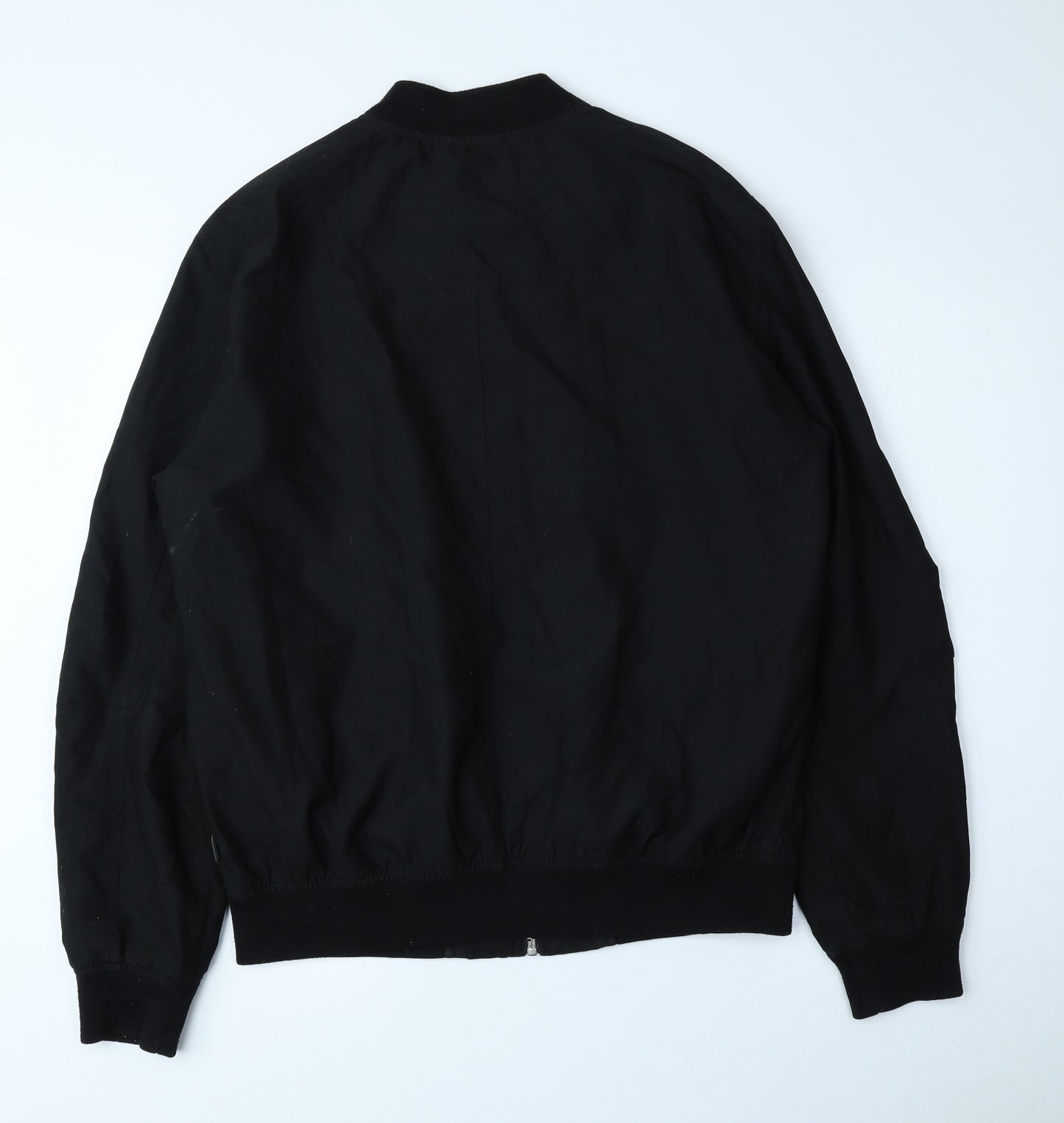 Bershka Mens Black Bomber Jacket Jacket Size XL Zip