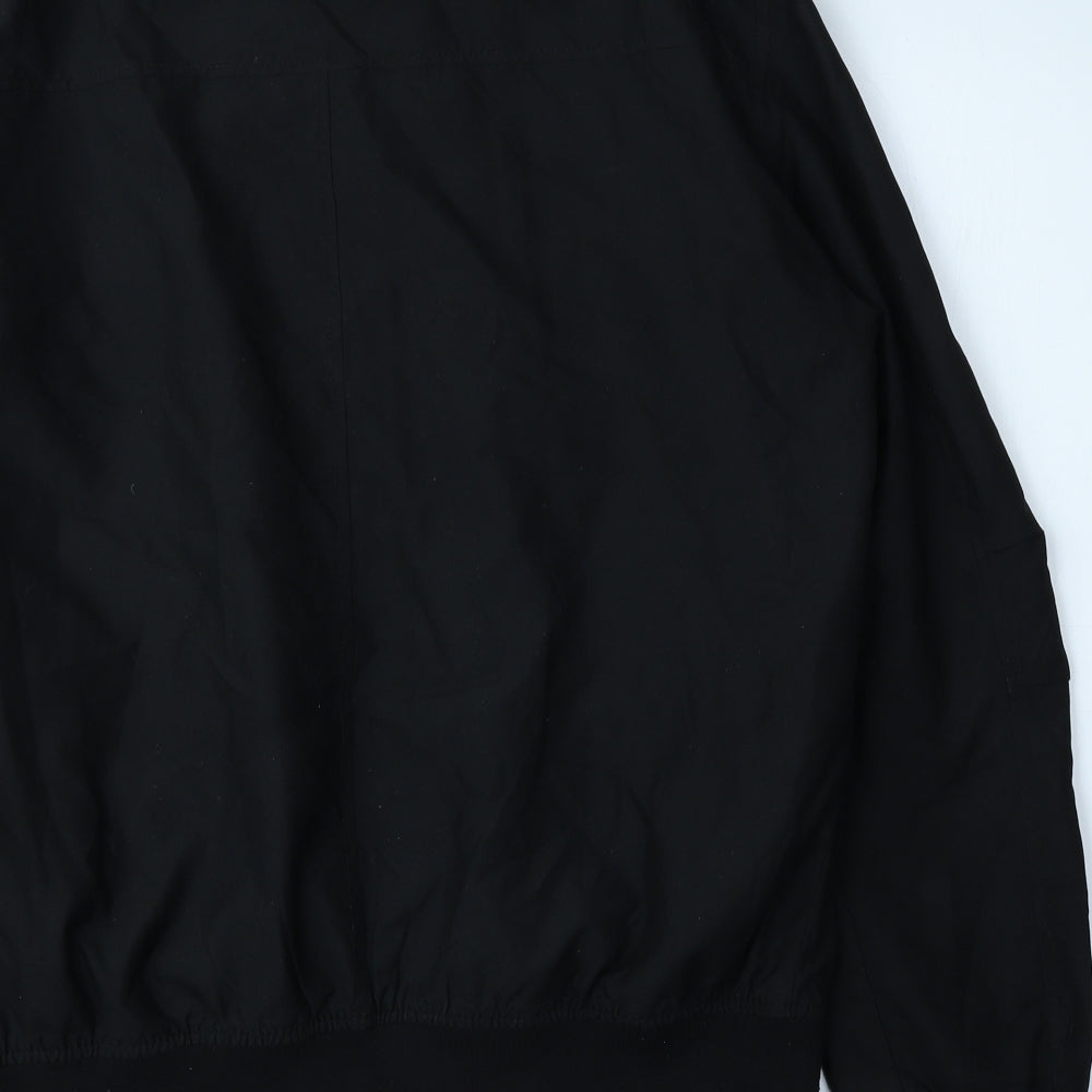 Bershka Mens Black Bomber Jacket Jacket Size XL Zip