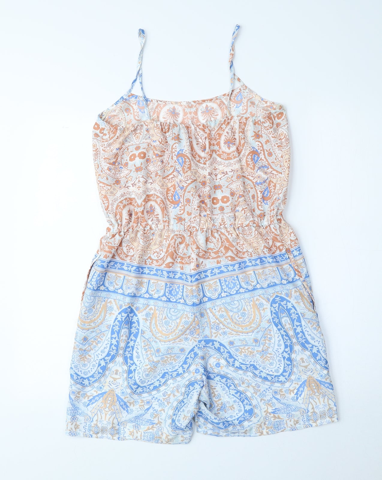 Collection Womens Multicoloured Floral Polyester Playsuit One-Piece Size 6 L5 in Pullover