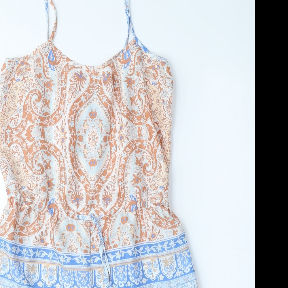 Collection Womens Multicoloured Floral Polyester Playsuit One-Piece Size 6 L5 in Pullover