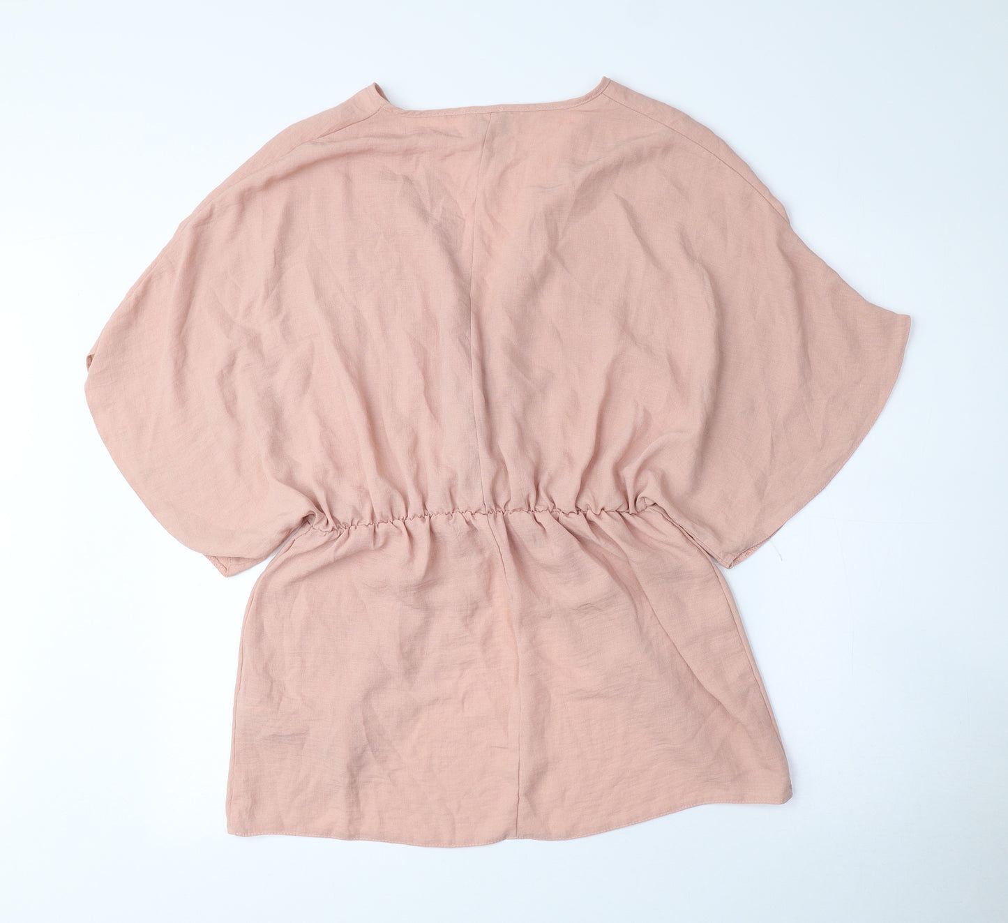 ASOS Womens Pink Polyester Basic Blouse Size 12 V-Neck - Flared