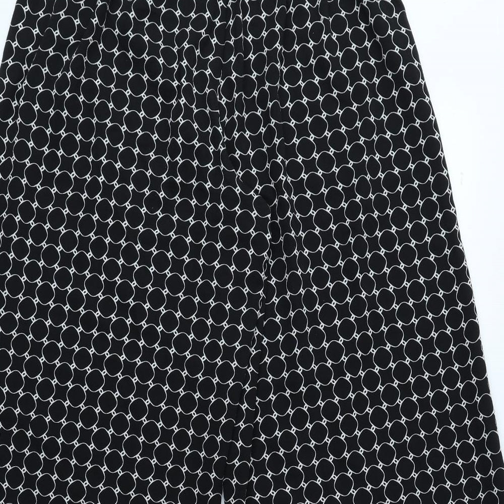 Max Studio Womens Black Geometric Polyester Cropped Trousers Size S L23 in Regular