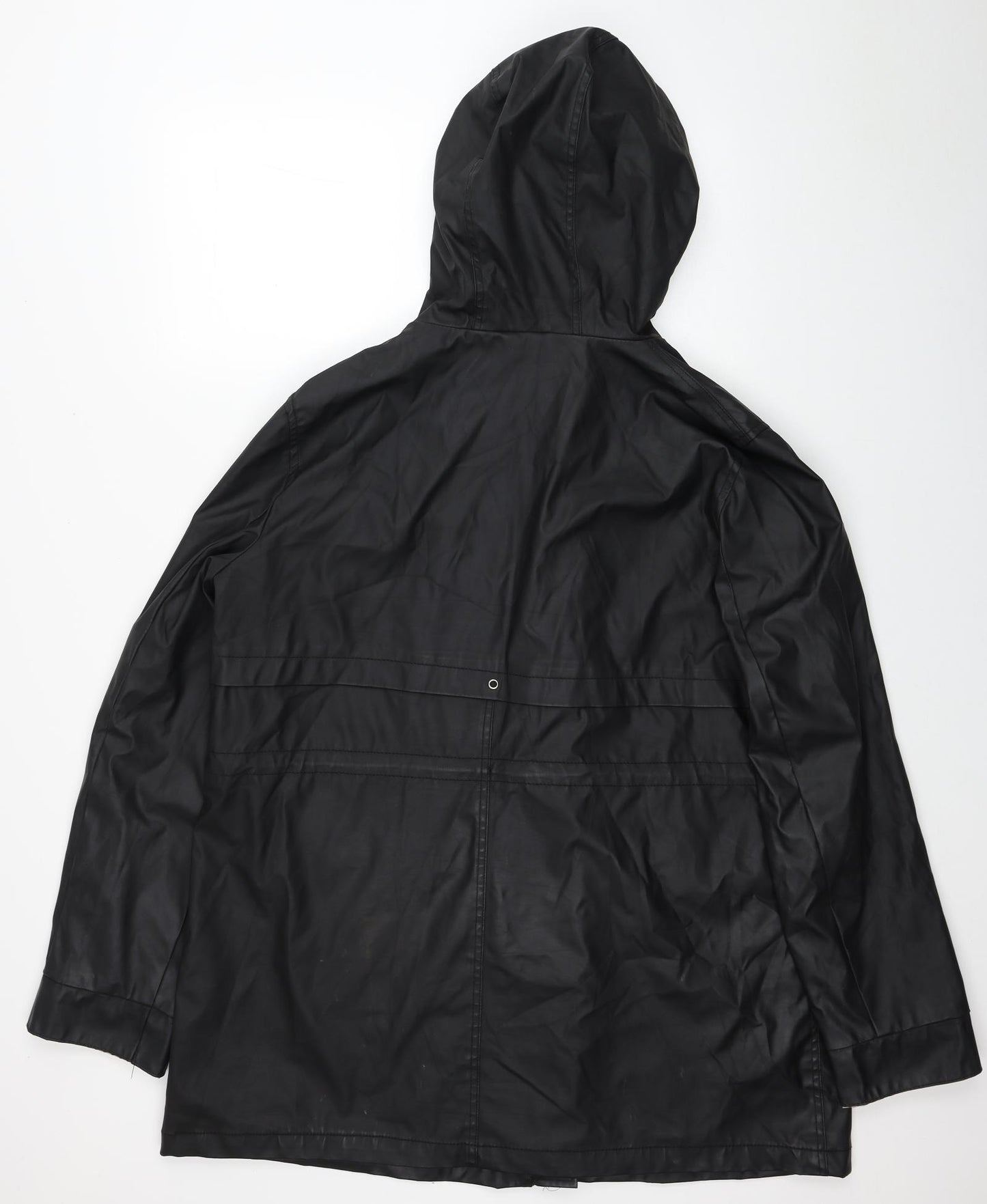 New Look Womens Black Rain Coat Coat Size 18 Zip